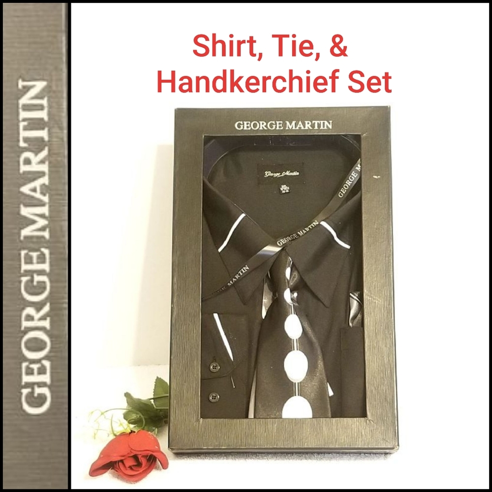 🆕 George Martin Shirt/Tie/Handkerchief Size 3XL